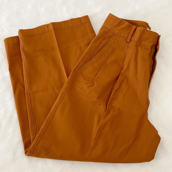 NWT Madewell Pleated Wide Leg Pants, Golden Pecan - Picture 10 of 13